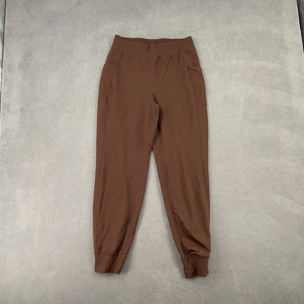Fabletics High Waisted Cold Weather Pocket Jogger Leggings Sz S Brown Yoga